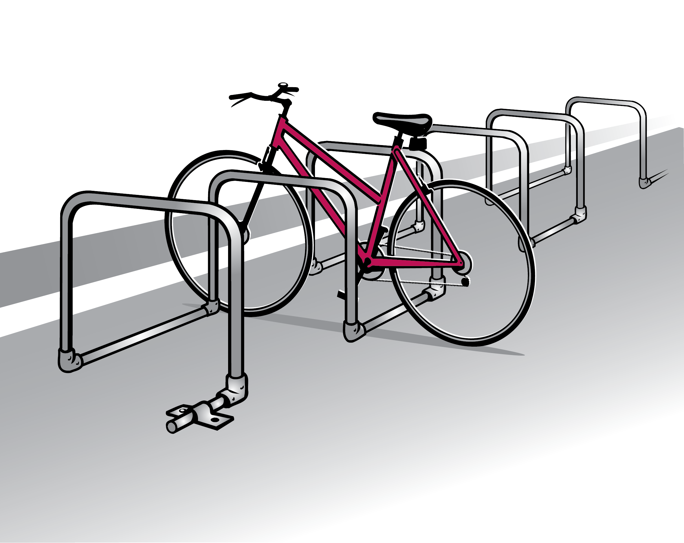 Free standing upright continuous rail bike park.